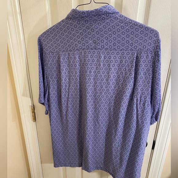 NAT NAST Luxury Originals Blue Geometric Button Up Shirt Pocket Rayon Mens Large - Picture 2 of 9